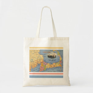 Old Cape Cod Massachusetts Map Tote Bag