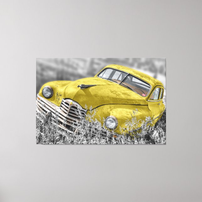 Old Car Art 2 Wrapped Canvas (Front)