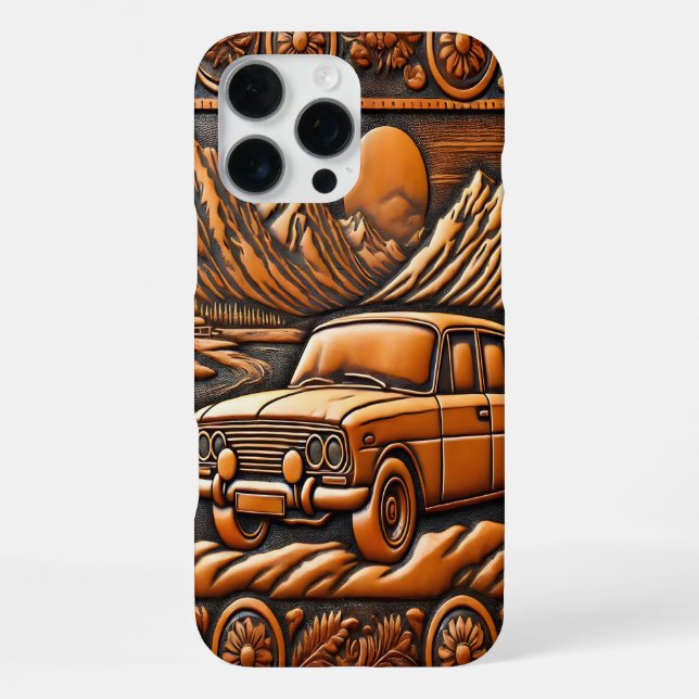 Old Car in Scenic Drive iPhone Case (Back)