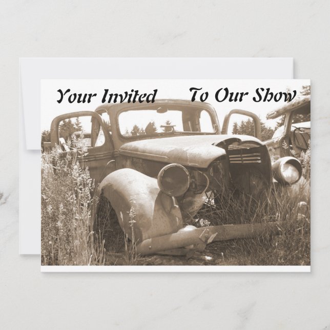 Old Car Invitation For Car Show (Front)