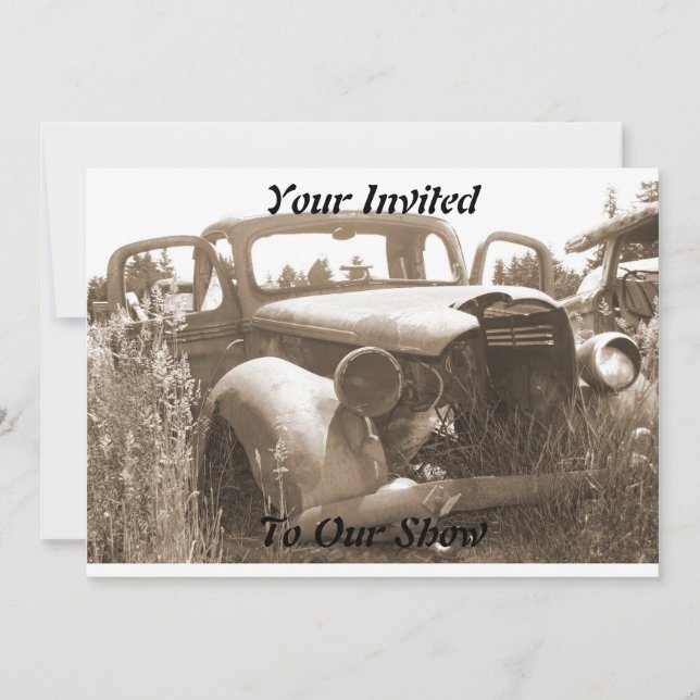 Old Car Invitations for Car Show (Front)