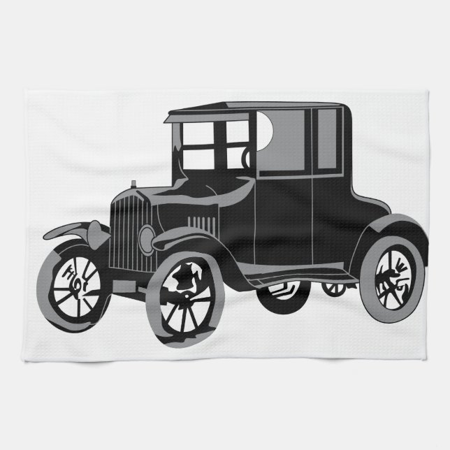 Old Car Kitchen Towel (Horizontal)