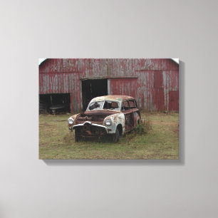 Old Car, Old Barn Canvas Print