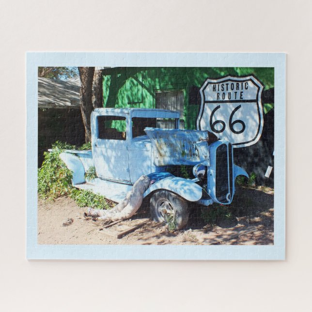 Old car on Route 66 Jigsaw Puzzle (Horizontal)