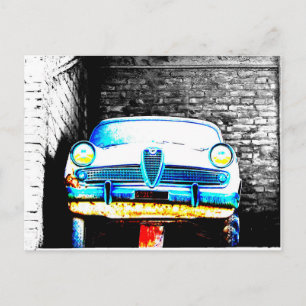 Old car postcard