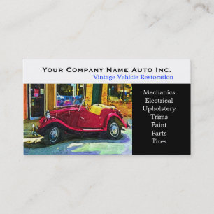 Old Car Repair Shop - Restorations Business Card