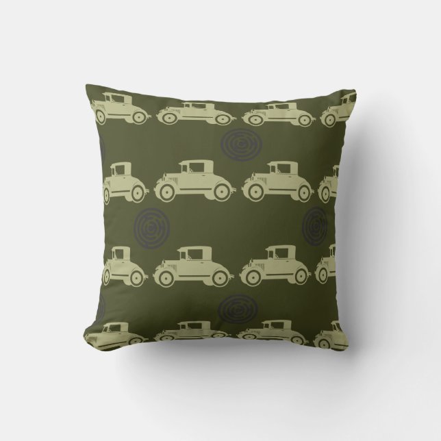 old car throw pillow (Front)