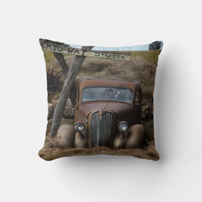 Old car throw pillow (Front)
