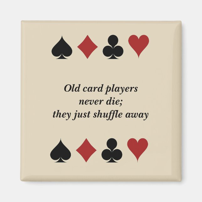 Old Card Players, with Symbols of Playing Cards Magnet (Front)