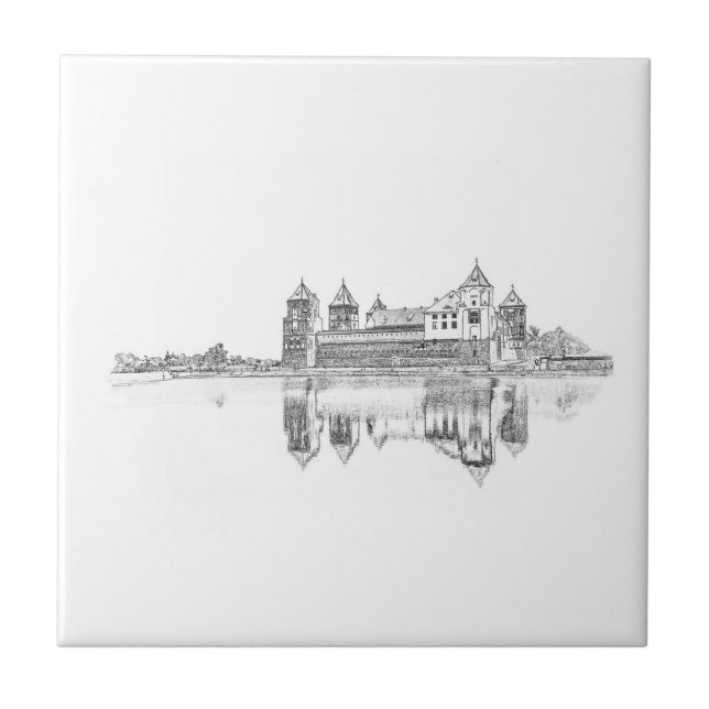 Old Castle Architecture Sketch Tile (Front)