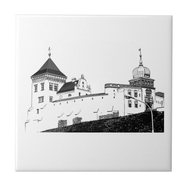 Old Castle Architecture Sketch Tile (Front)