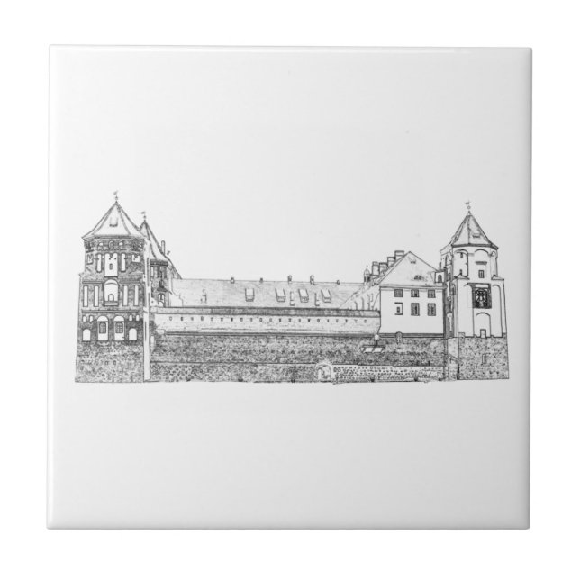 Old Castle Architecture Sketch Tile (Front)