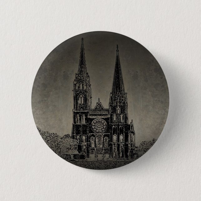 Old Cathedral 2 Inch Round Button (Front)