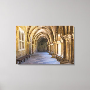 Old Cathedral Cloister Hallway Canvas Print