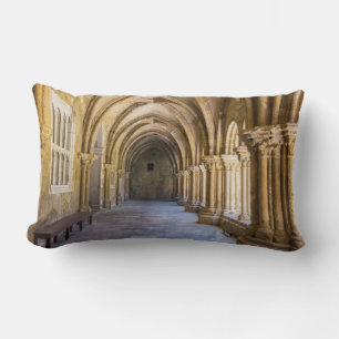 Old Cathedral Cloister Hallway Lumbar Pillow