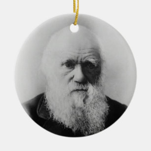 Old Charles Darwin 2 Atheist Atom  Round Ornament