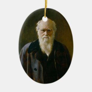 Old Charles Darwin Atheist A  Oval Ornament