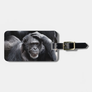 Old Chimpanzee custom luggage tag