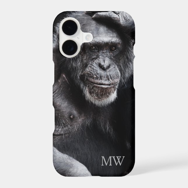 Old Chimpanzee custom monogram phone cases (Back)