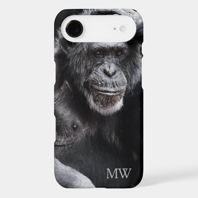 Old Chimpanzee custom monogram phone cases (Back)