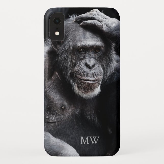 Old Chimpanzee custom monogram phone cases (Back)