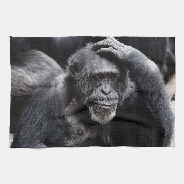 Old Chimpanzee hand towel (Horizontal)