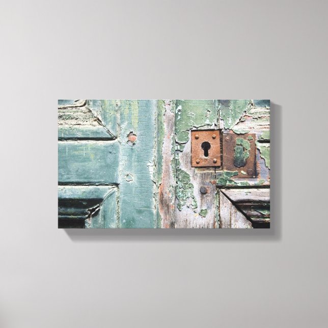 Old Chipped Blue Painted Door Canvas Print (Front)
