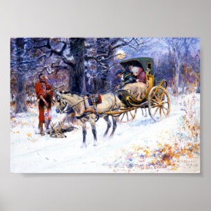 Old Christmas in New England (by Charles Russell) Poster