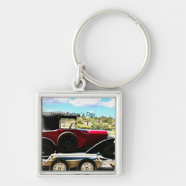 Old Citroen Car on A Trailer in France Keychain (Front)