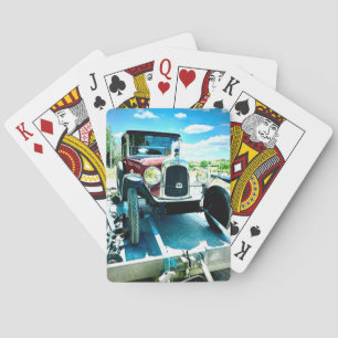 Old Citroen Car on A Trailer in France Playing Cards