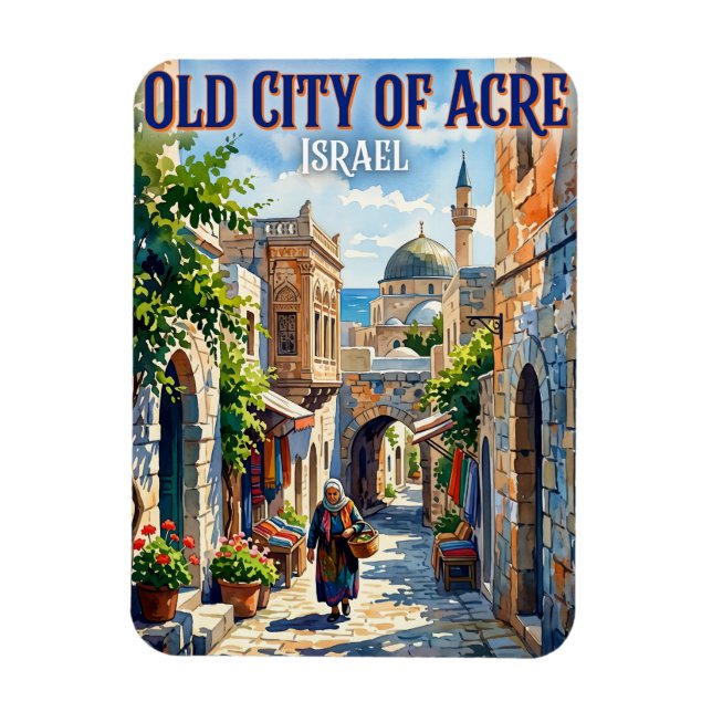 Old City of Acre Israel Magnet (Vertical)