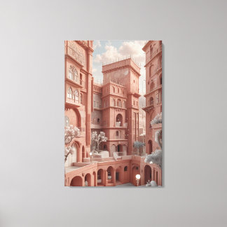 old city of sanaa Ai painting  Canvas Print