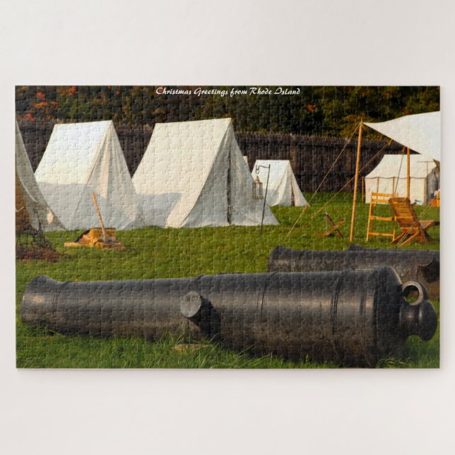 Old Civil War Cannons. Christmas Greetings Jigsaw Puzzle (Horizontal)