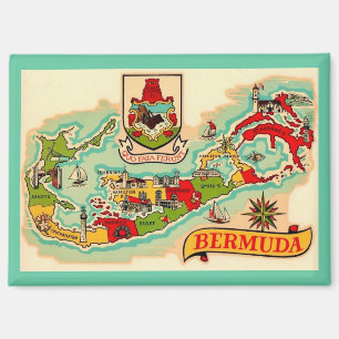 Old Classic Bermuda Map Magnet