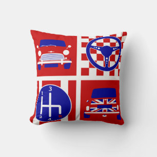 Old Classic British Mini Motoring Cushion