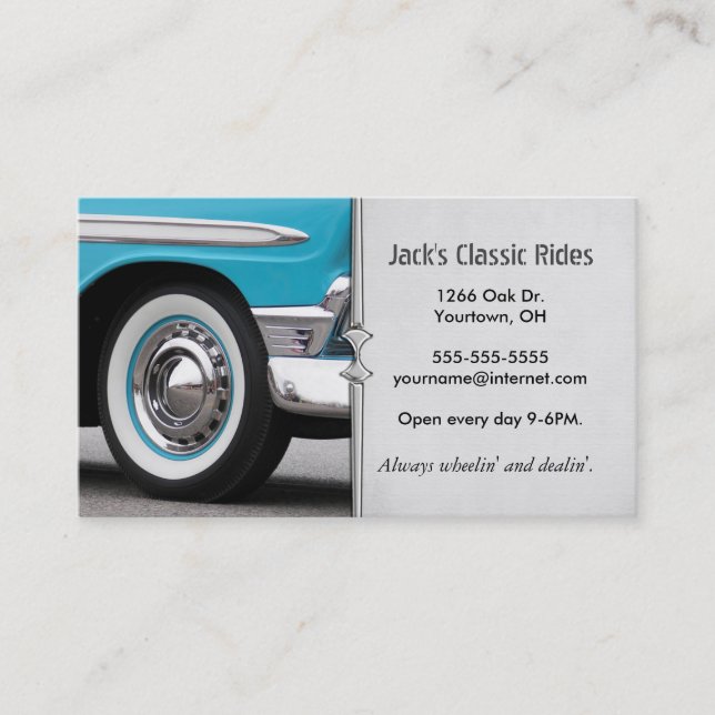 Old Classic Car Business Card (Front)