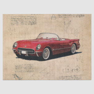Old Classic Car Decoupage Tissue Paper