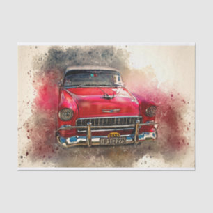 Old Classic Car Decoupage Tissue Paper