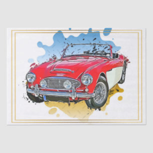 Old Classic Car Decoupage Tissue Paper