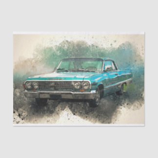 Old Classic Car Decoupage Tissue Paper