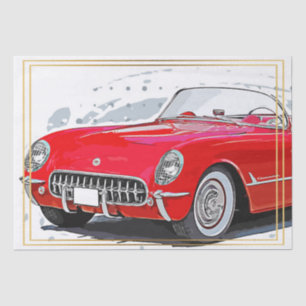 Old Classic Car Decoupage Tissue Paper