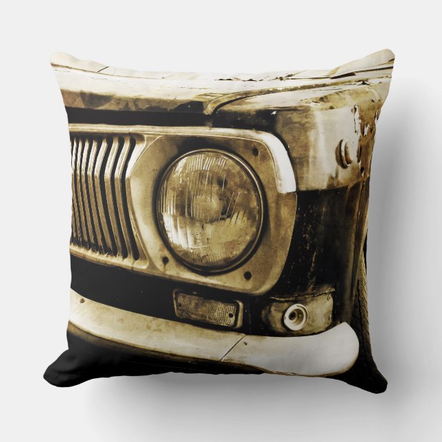 Old Classic Car Headlight #2 Throw Pillow (Front)