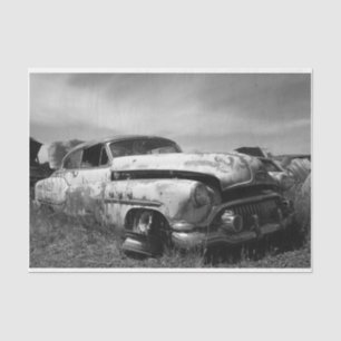 Old Classic Car in a Junkyard Decoupage Paper