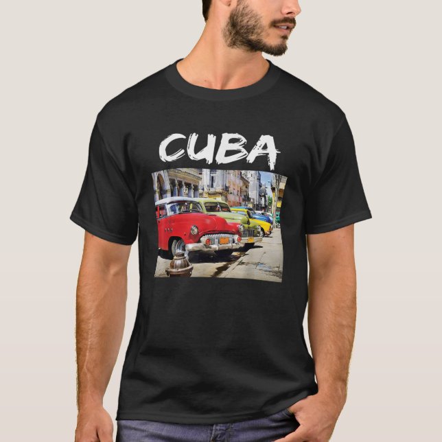 Old Classic Cars Havana Cuba Vintage Shirt Design  (Front)