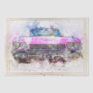 Old Classic Chevrolet Car Watercolor Decoupage Tissue Paper