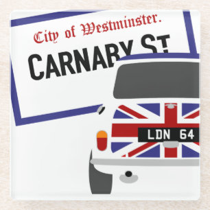 Old Classic Original 1960's London Mini Cooper Glass Coaster