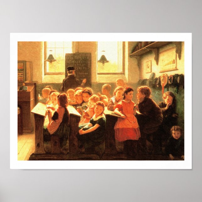 Old Classroom Scene Painting by Jacob Taanman Poster (Front)
