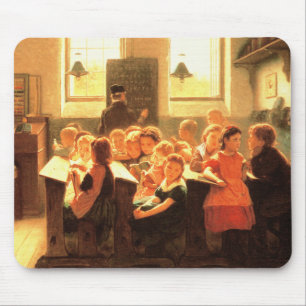 Old Classroom Scene Painting Fine Art  Mouse Pad
