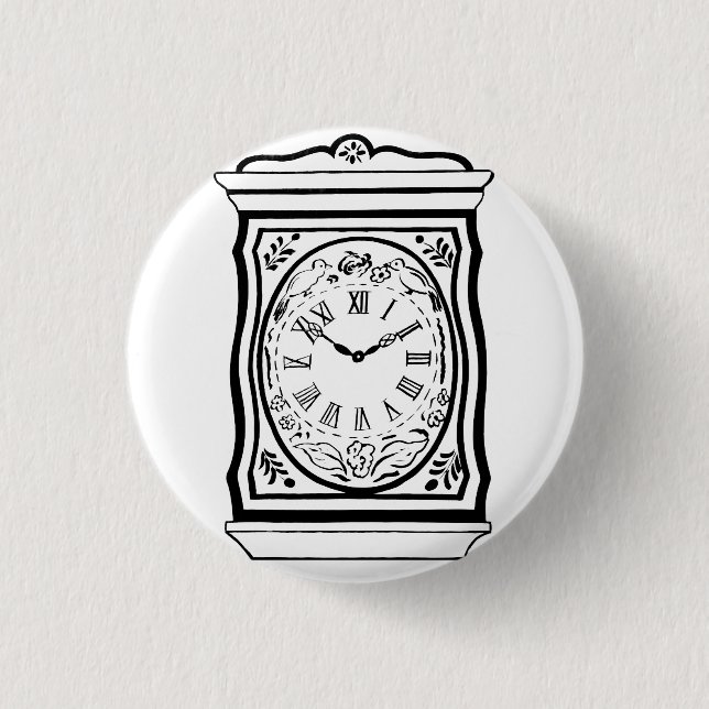 Old Clockface. 1 Inch Round Button (Front)