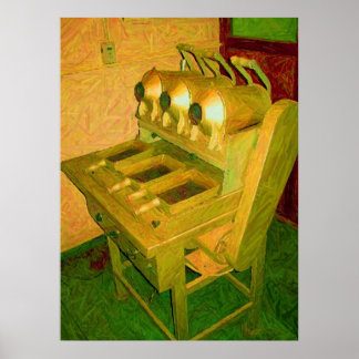 OLD COFFEE MACHINE POSTER